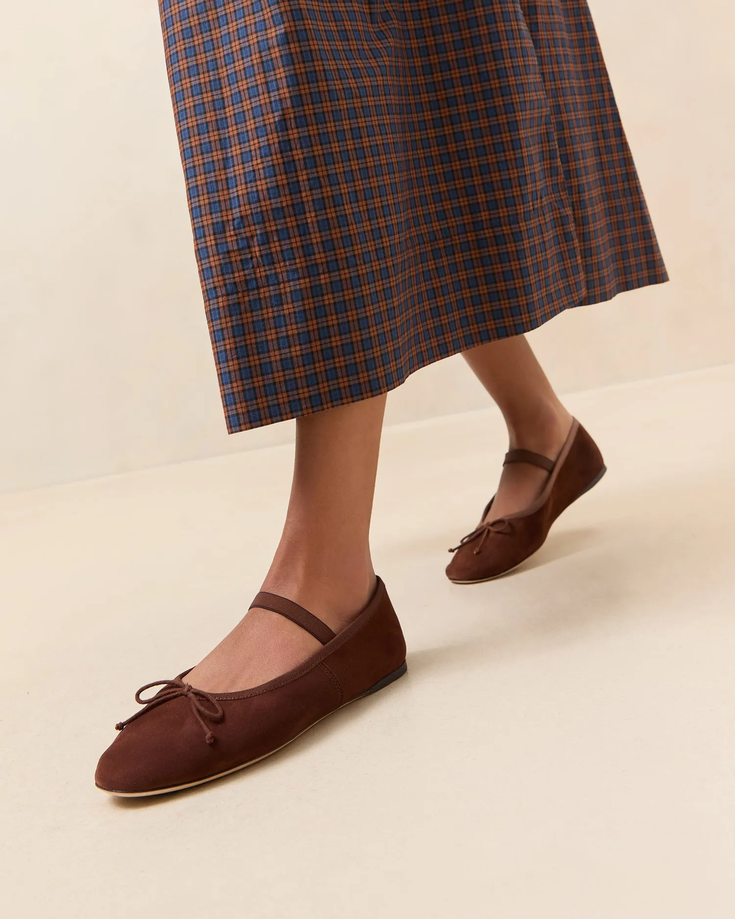Leonie Espresso Suede Ballet Flat -LOEFFLER RANDALL
