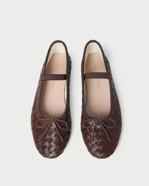 Leonie Espresso Woven Ballet Flat -LOEFFLER RANDALL