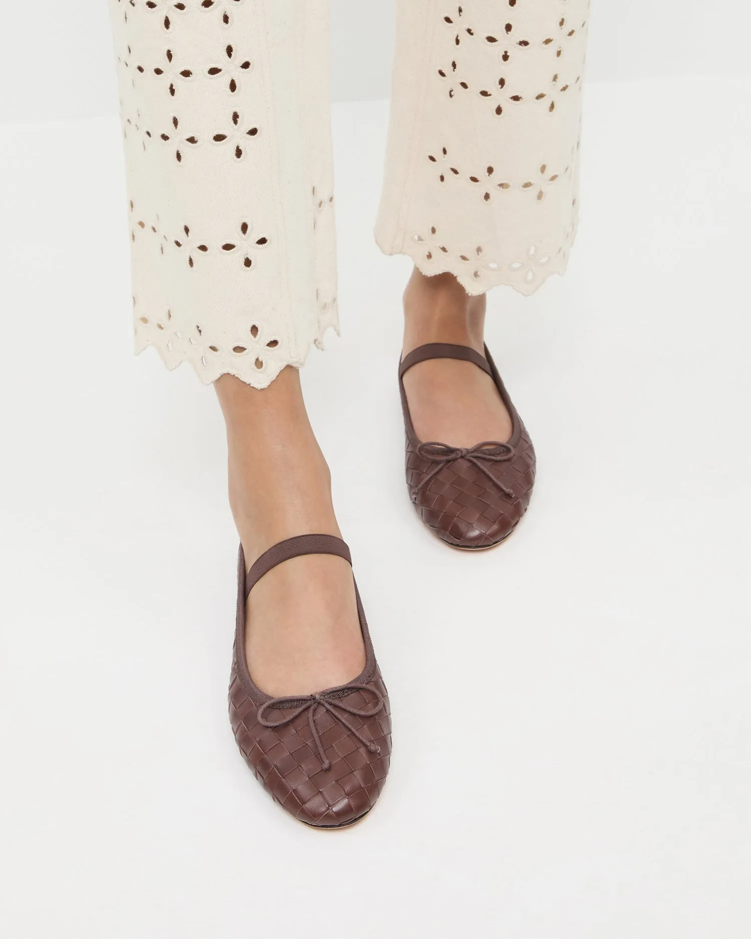 Leonie Espresso Woven Ballet Flat -LOEFFLER RANDALL