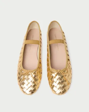 Leonie Gold Woven Ballet Flat -LOEFFLER RANDALL