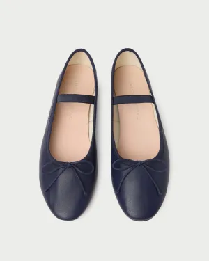 Leonie Navy Leather Ballet Flat -LOEFFLER RANDALL
