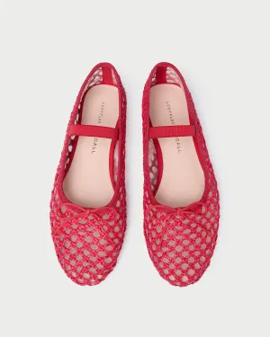 Leonie Red Crochet Ballet Flat -LOEFFLER RANDALL