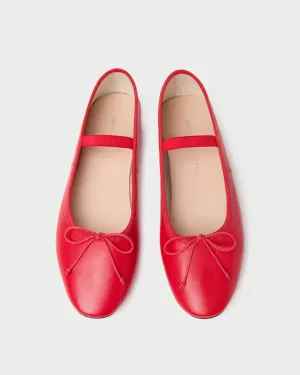 Leonie Red Leather Ballet Flat -LOEFFLER RANDALL