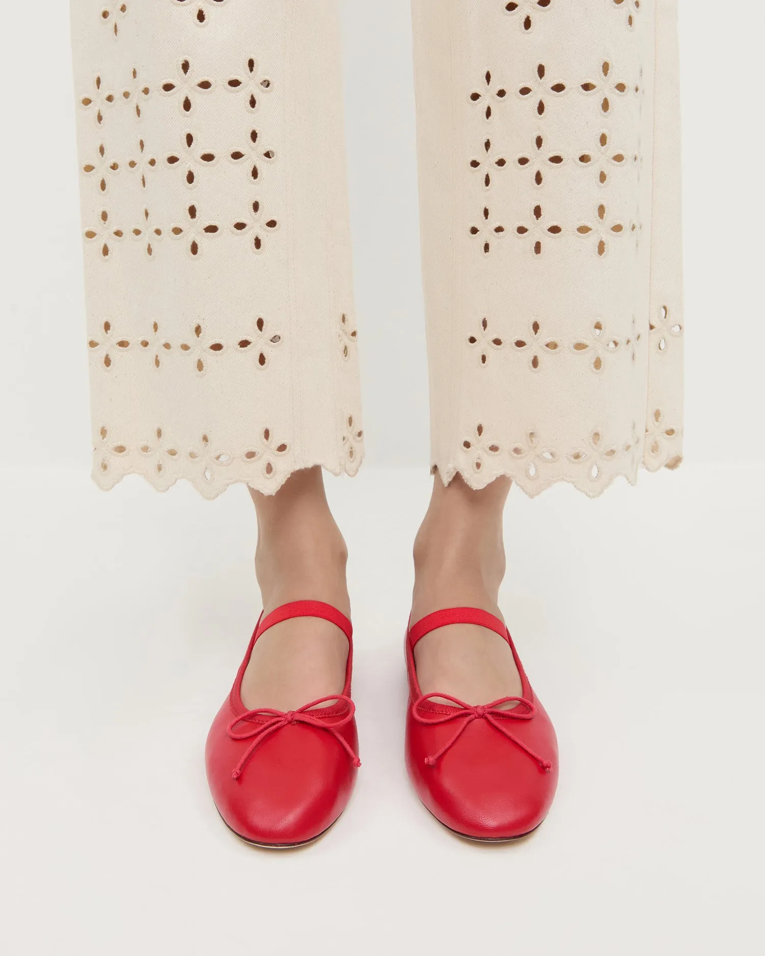 Leonie Red Leather Ballet Flat -LOEFFLER RANDALL