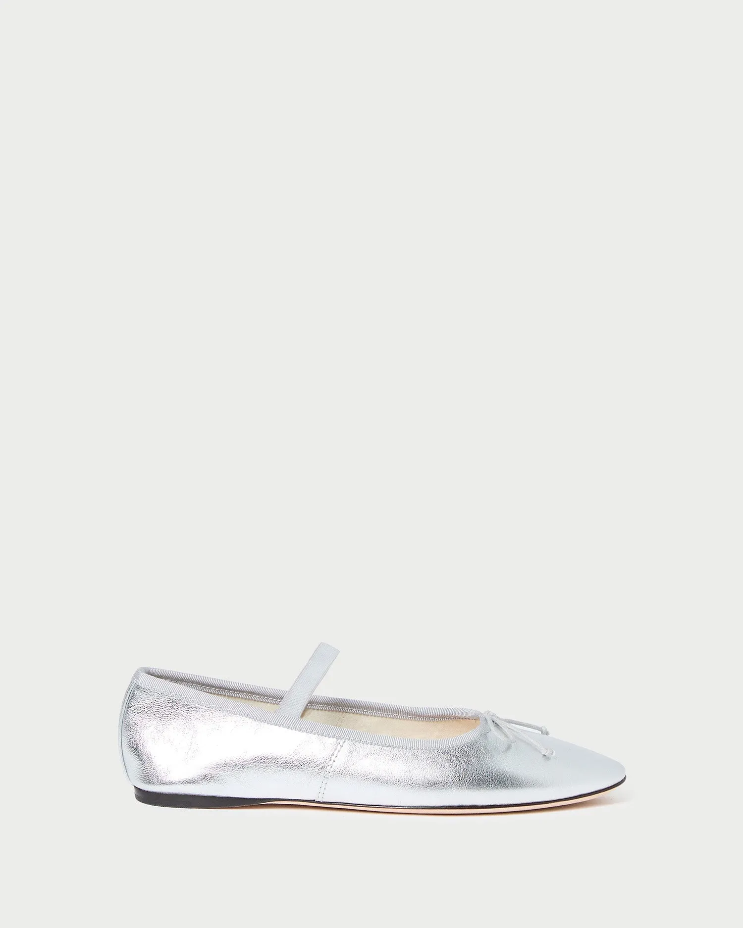 Leonie Silver Leather Ballet Flat -LOEFFLER RANDALL