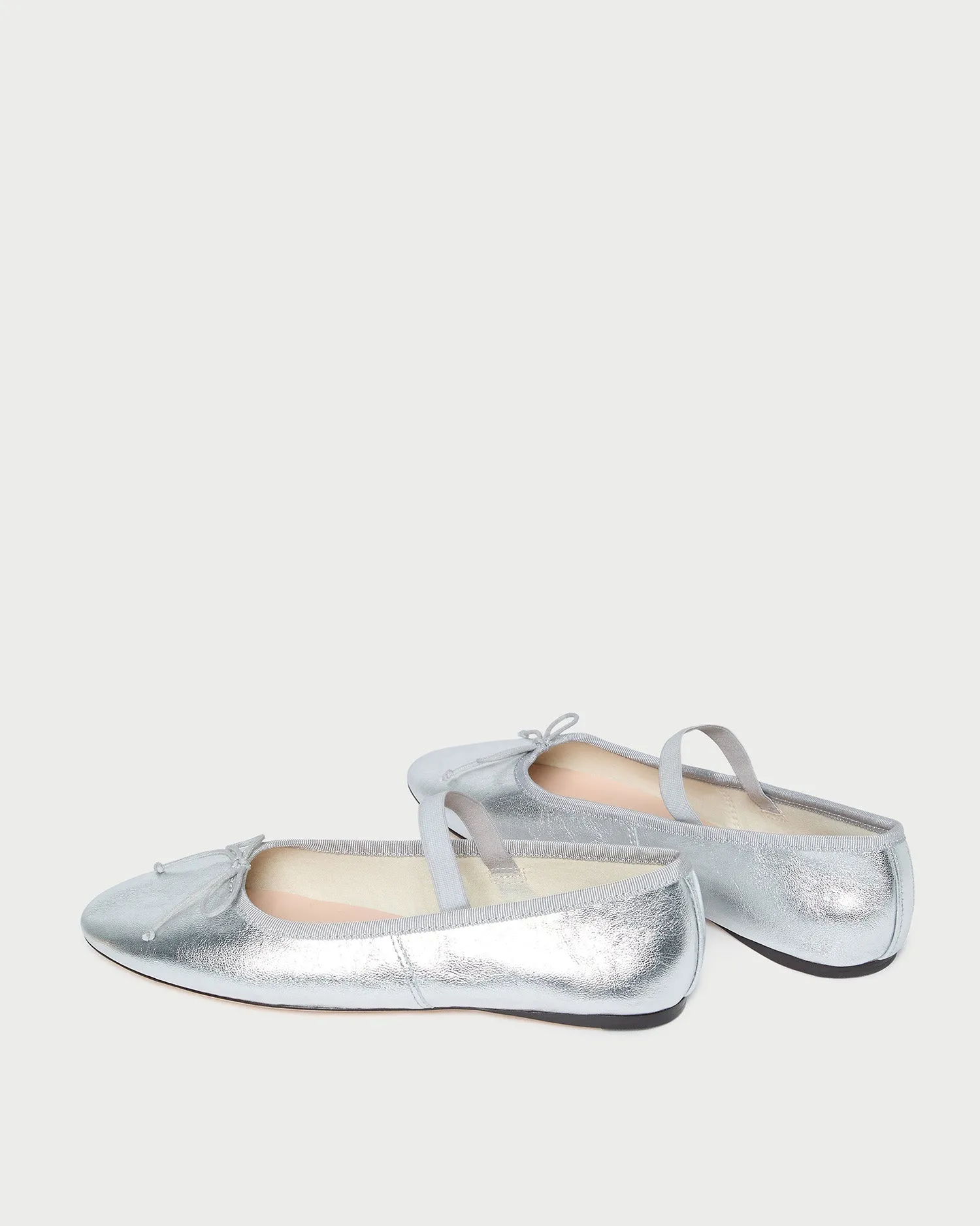 Leonie Silver Leather Ballet Flat -LOEFFLER RANDALL