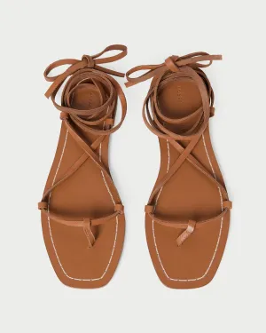 Lianna Cognac Lace-Up Sandal -LOEFFLER RANDALL
