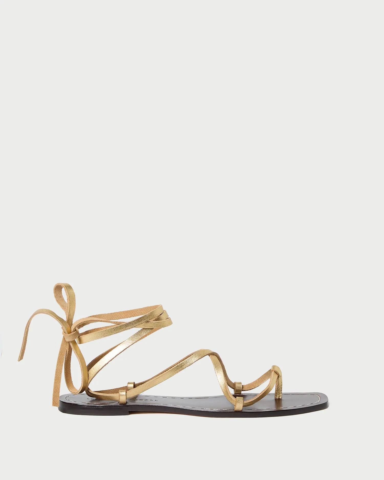 Lianna Gold/Espresso Lace-Up Sandal -LOEFFLER RANDALL