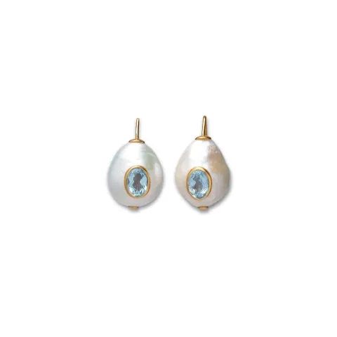 Lizzie Fortunato Pearl Pablo Earrings in Blue Topaz