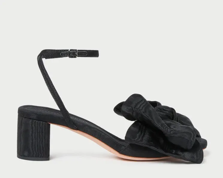 Loeffler Randall Carmen Black Moiré Bow Sandal