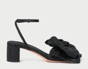 Loeffler Randall Carmen Black Moiré Bow Sandal