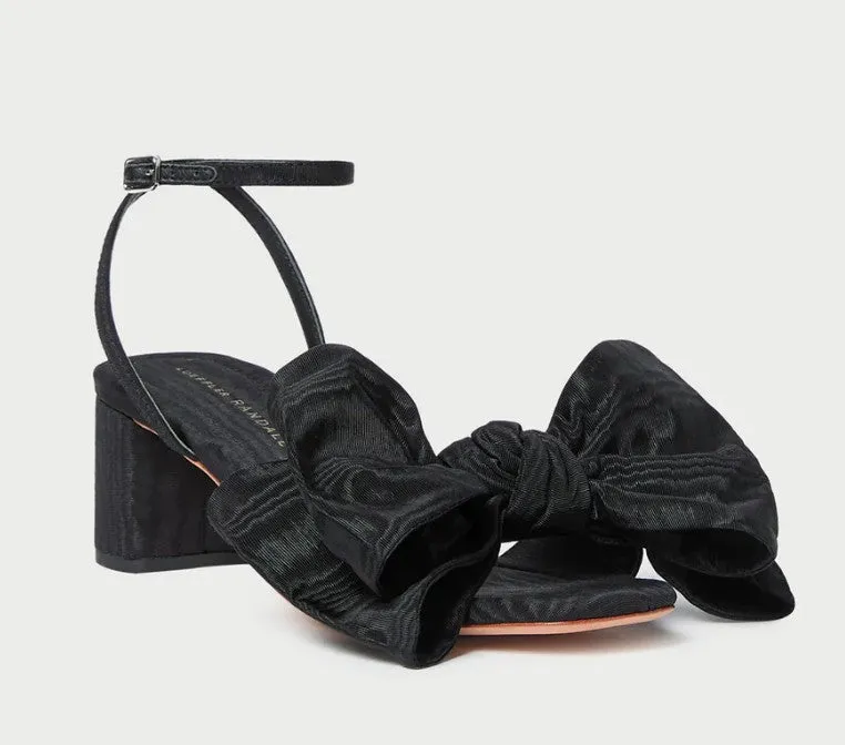 Loeffler Randall Carmen Black Moiré Bow Sandal