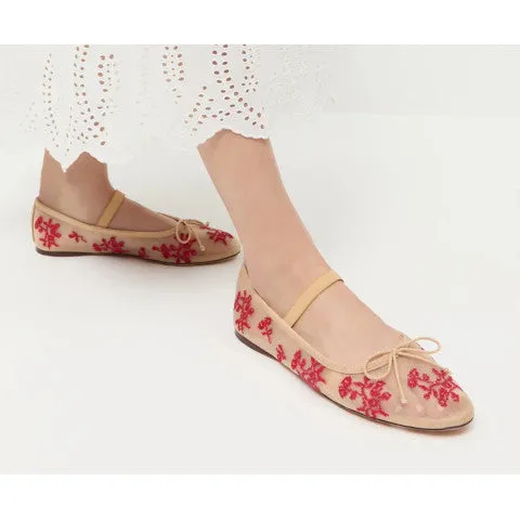 Loeffler Randall Leonie Embroidered Ballet Flat