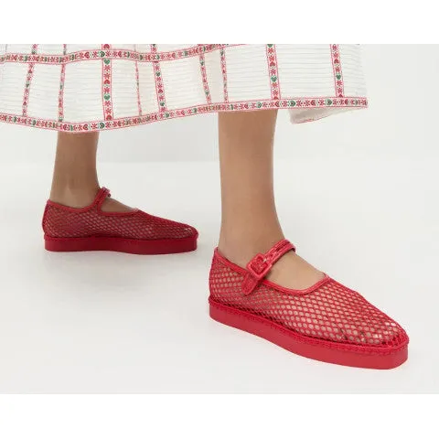 Loeffler Randall Rita Red Netted Mary Jane