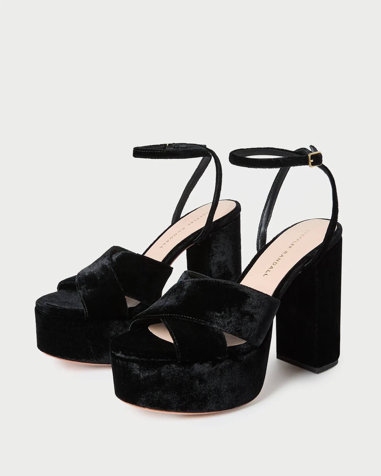 Loretta Black Velvet Platform Sandal -LOEFFLER RANDALL