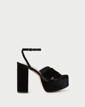 Loretta Black Velvet Platform Sandal -LOEFFLER RANDALL