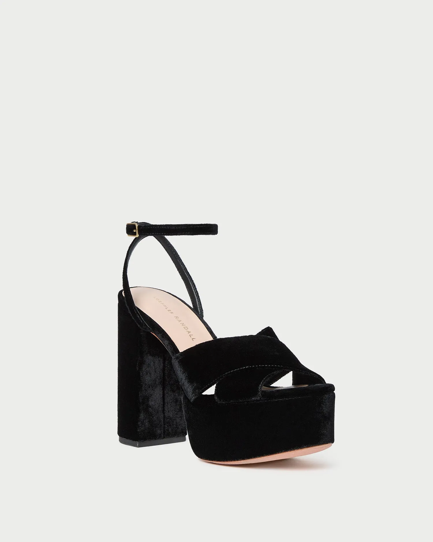 Loretta Black Velvet Platform Sandal -LOEFFLER RANDALL