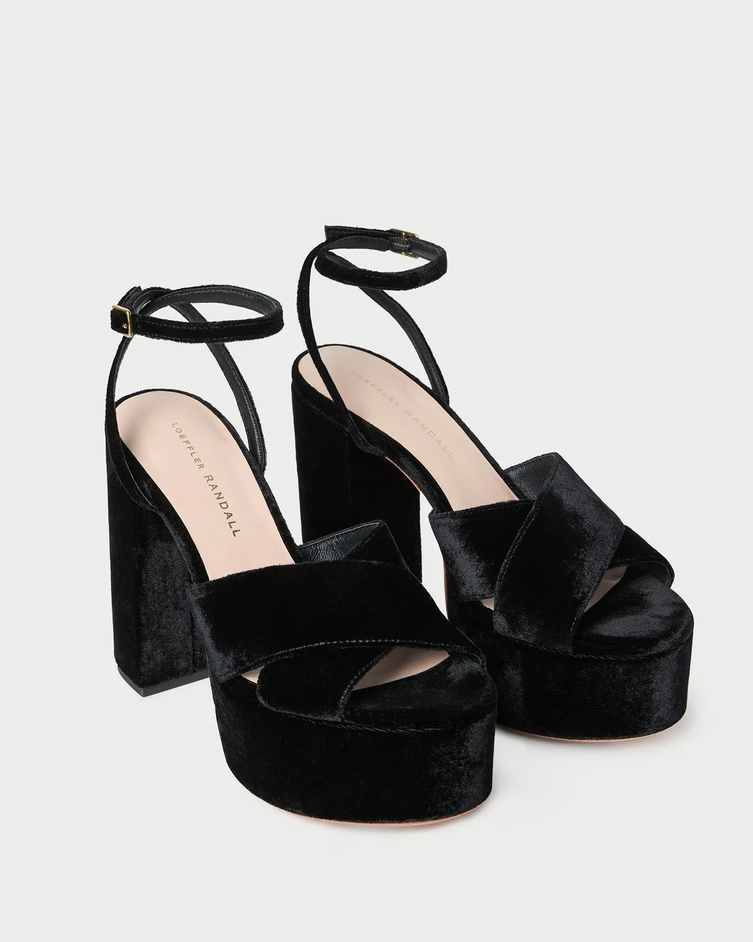 Loretta Black Velvet Platform Sandal -LOEFFLER RANDALL
