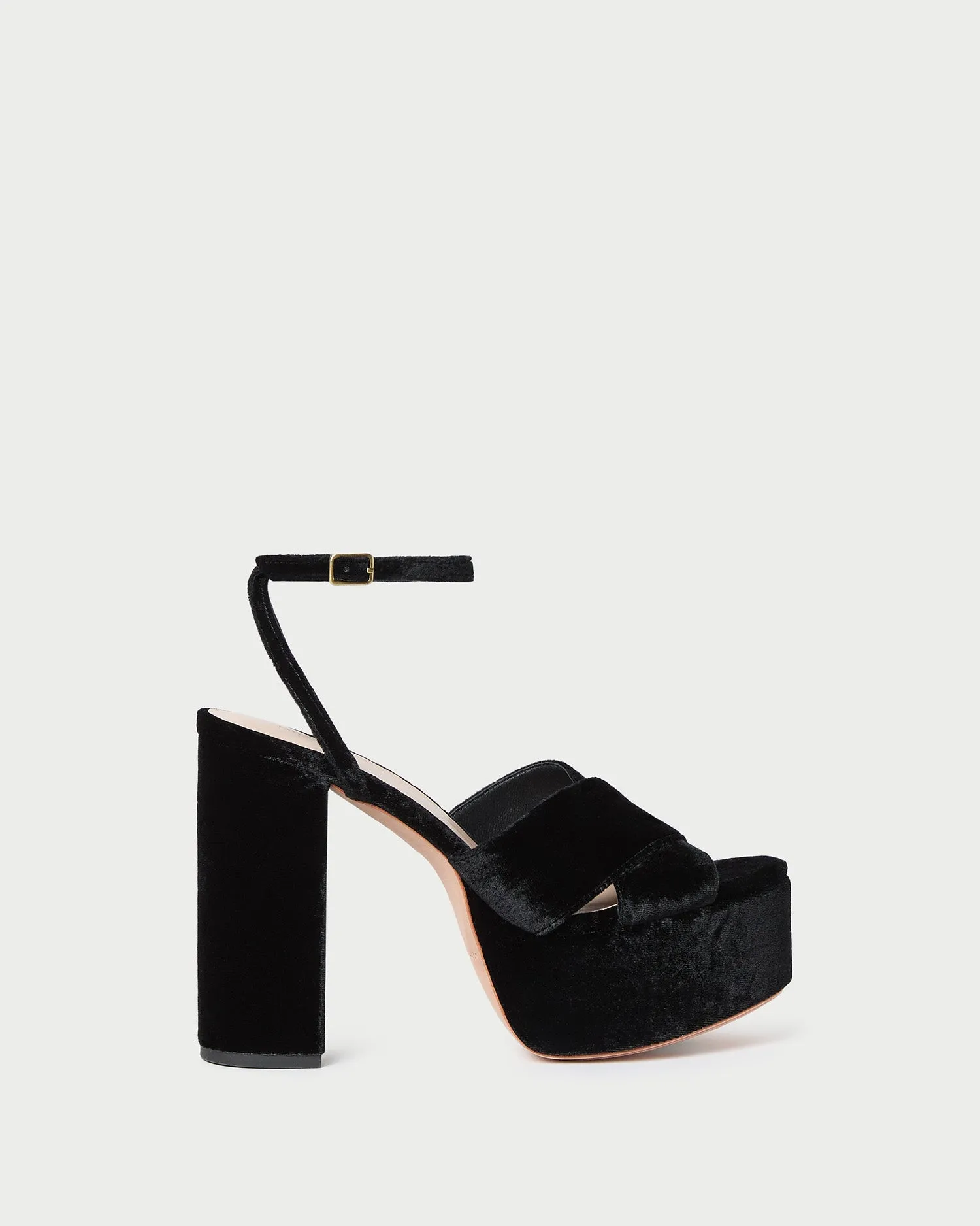 Loretta Black Velvet Platform Sandal -LOEFFLER RANDALL