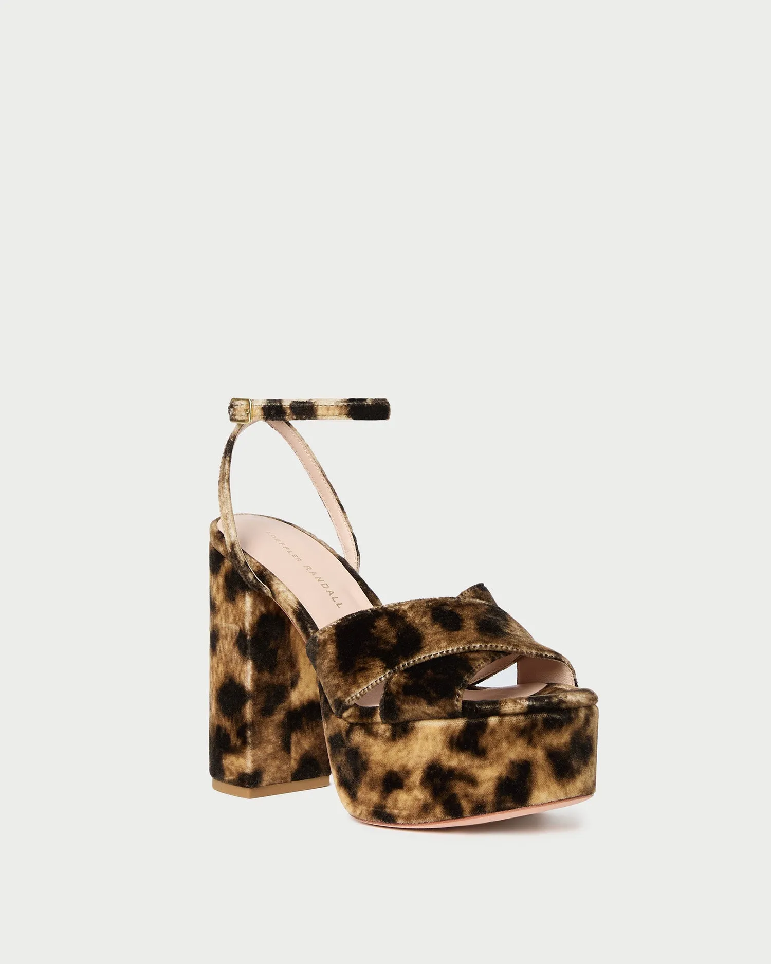 Loretta Leopard Velvet Platform Sandal -LOEFFLER RANDALL