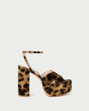 Loretta Leopard Velvet Platform Sandal -LOEFFLER RANDALL