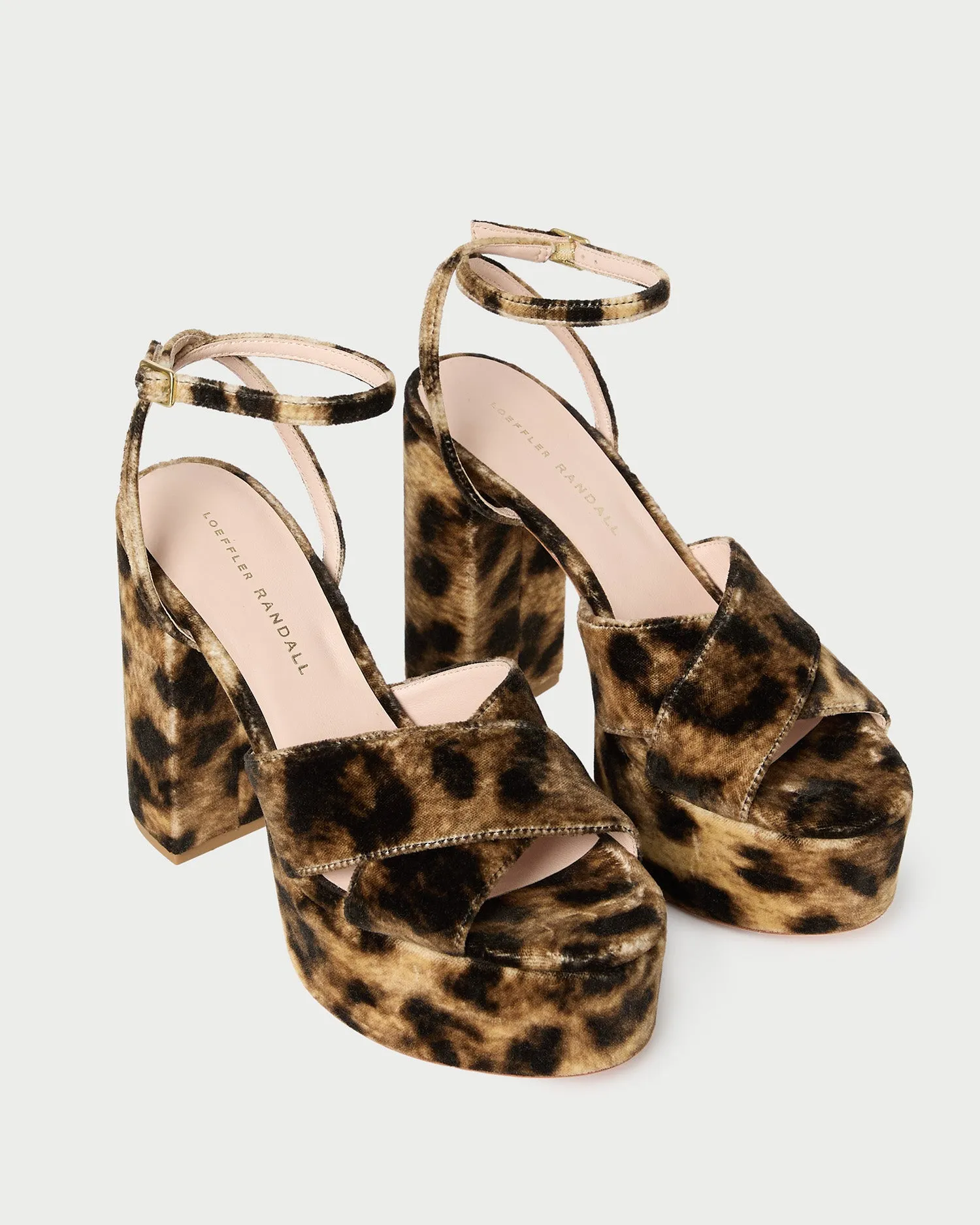 Loretta Leopard Velvet Platform Sandal -LOEFFLER RANDALL