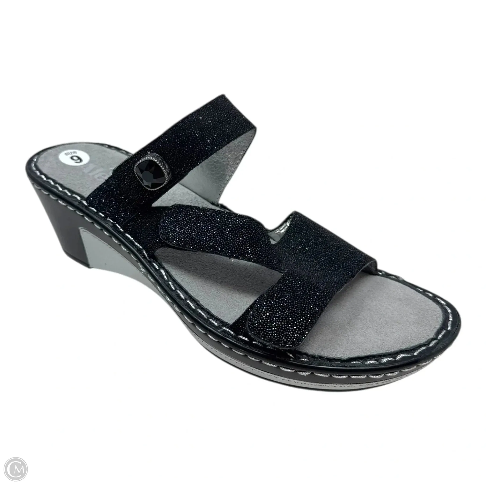 Loti Sandals Heels Wedge By Alegria In Silver, Size: 9