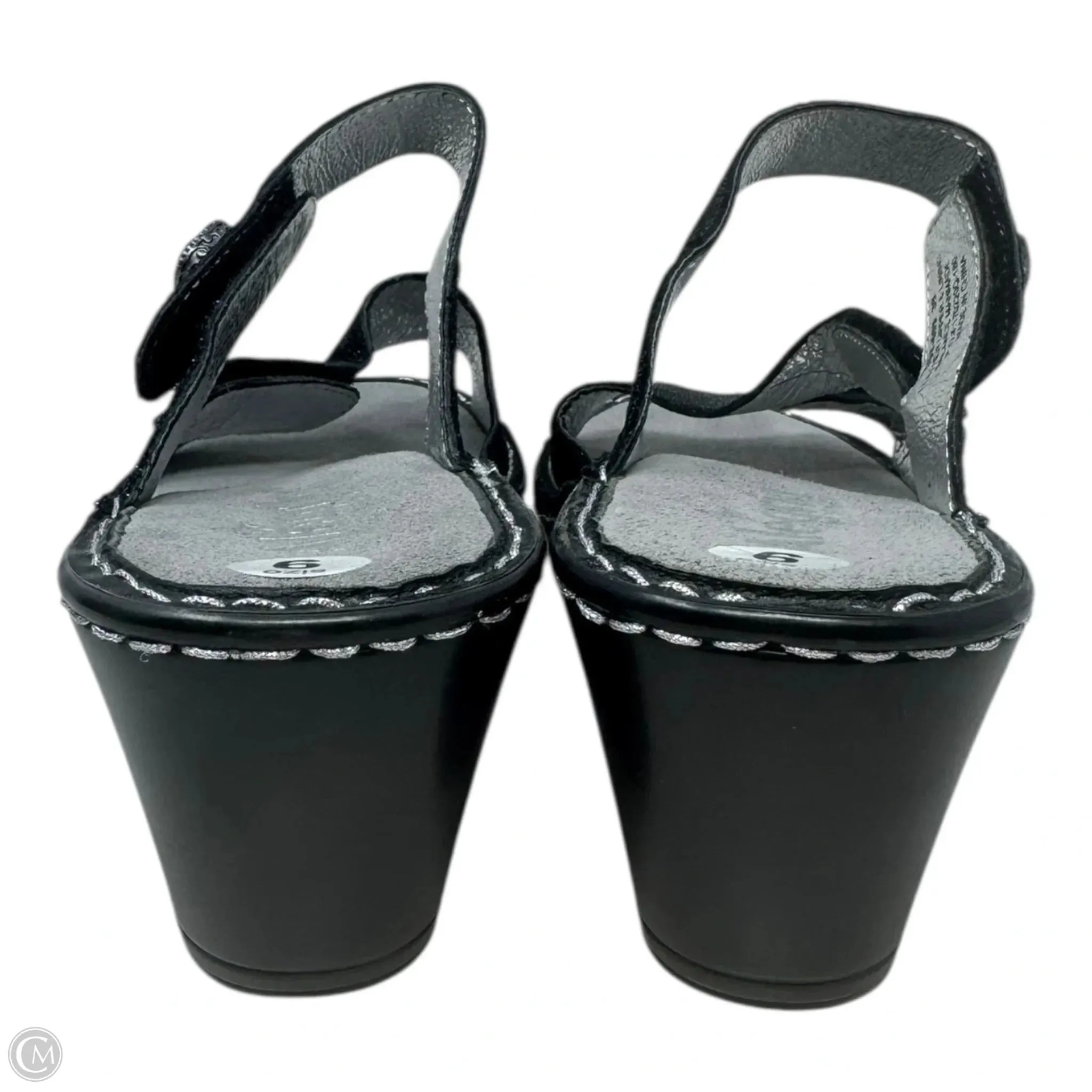 Loti Sandals Heels Wedge By Alegria In Silver, Size: 9