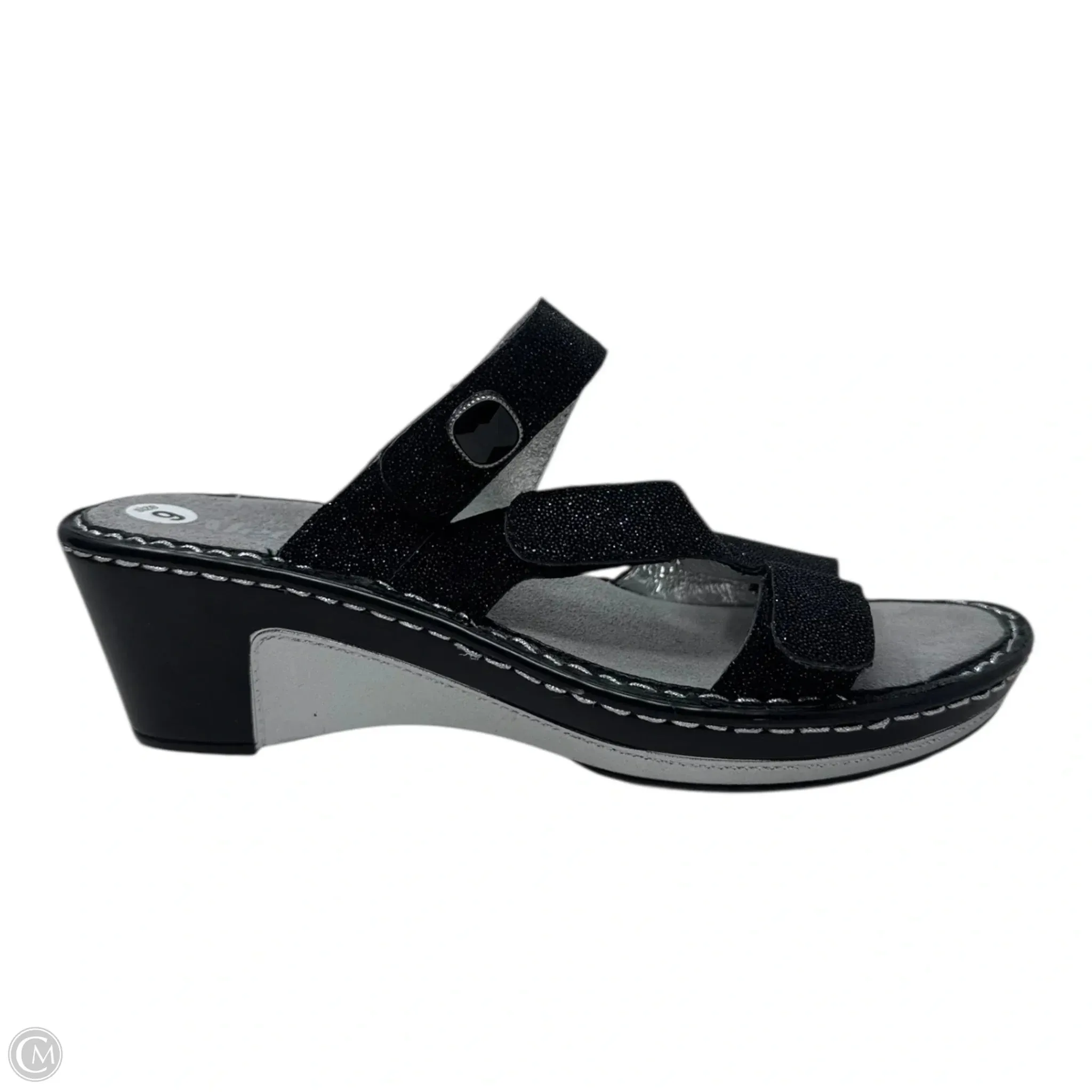 Loti Sandals Heels Wedge By Alegria In Silver, Size: 9