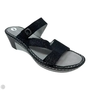Loti Sandals Heels Wedge By Alegria In Silver, Size: 9