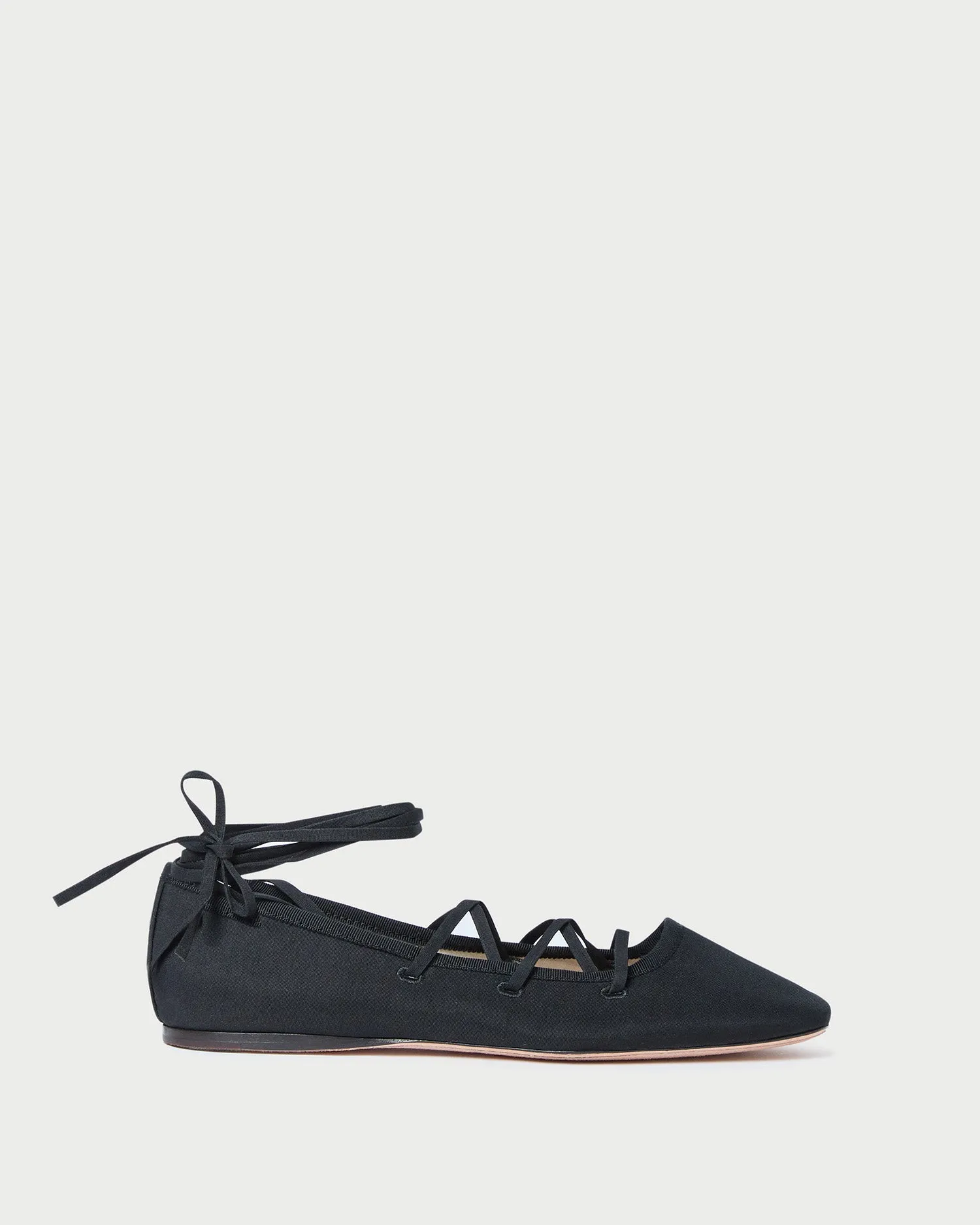 Louisa Black Lace-Up Ballet Flat -LOEFFLER RANDALL