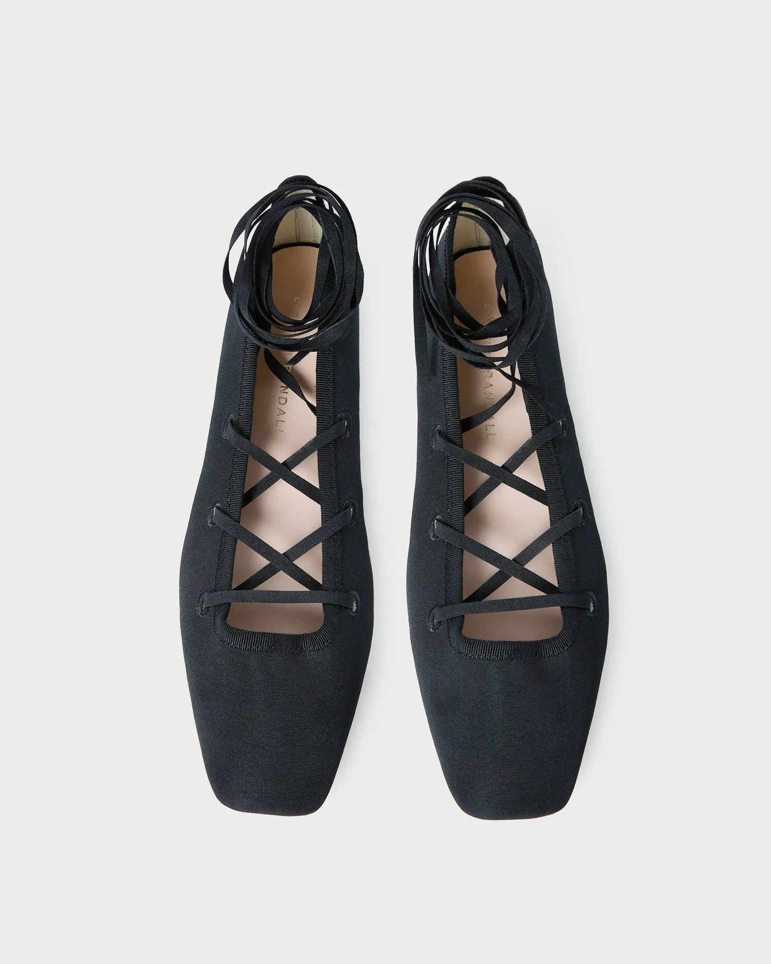 Louisa Black Lace-Up Ballet Flat -LOEFFLER RANDALL