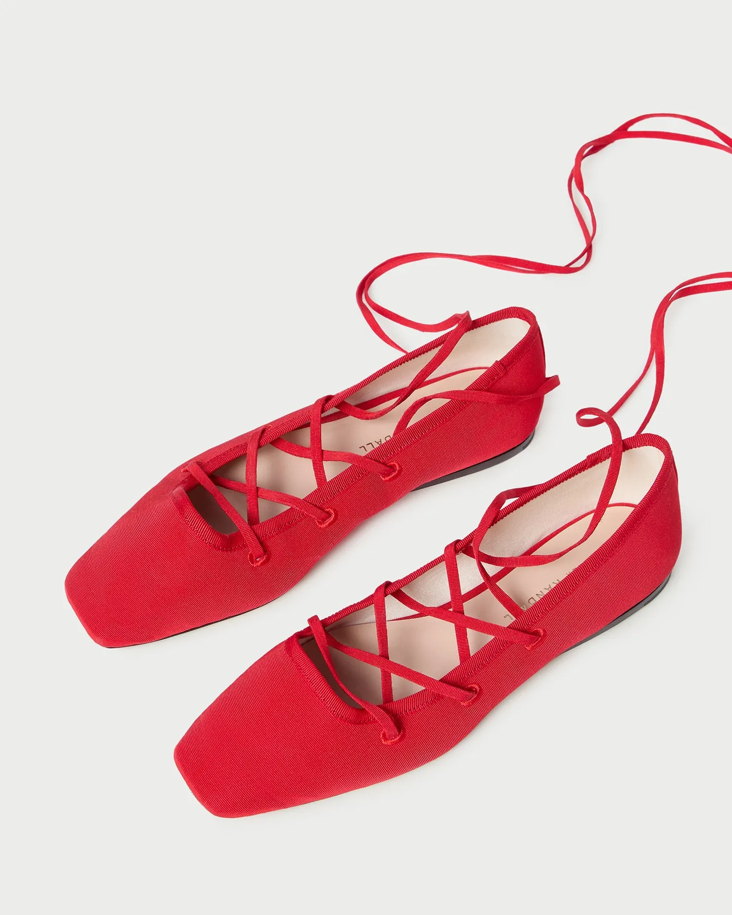 Louisa Red Lace-Up Ballet Flat -LOEFFLER RANDALL