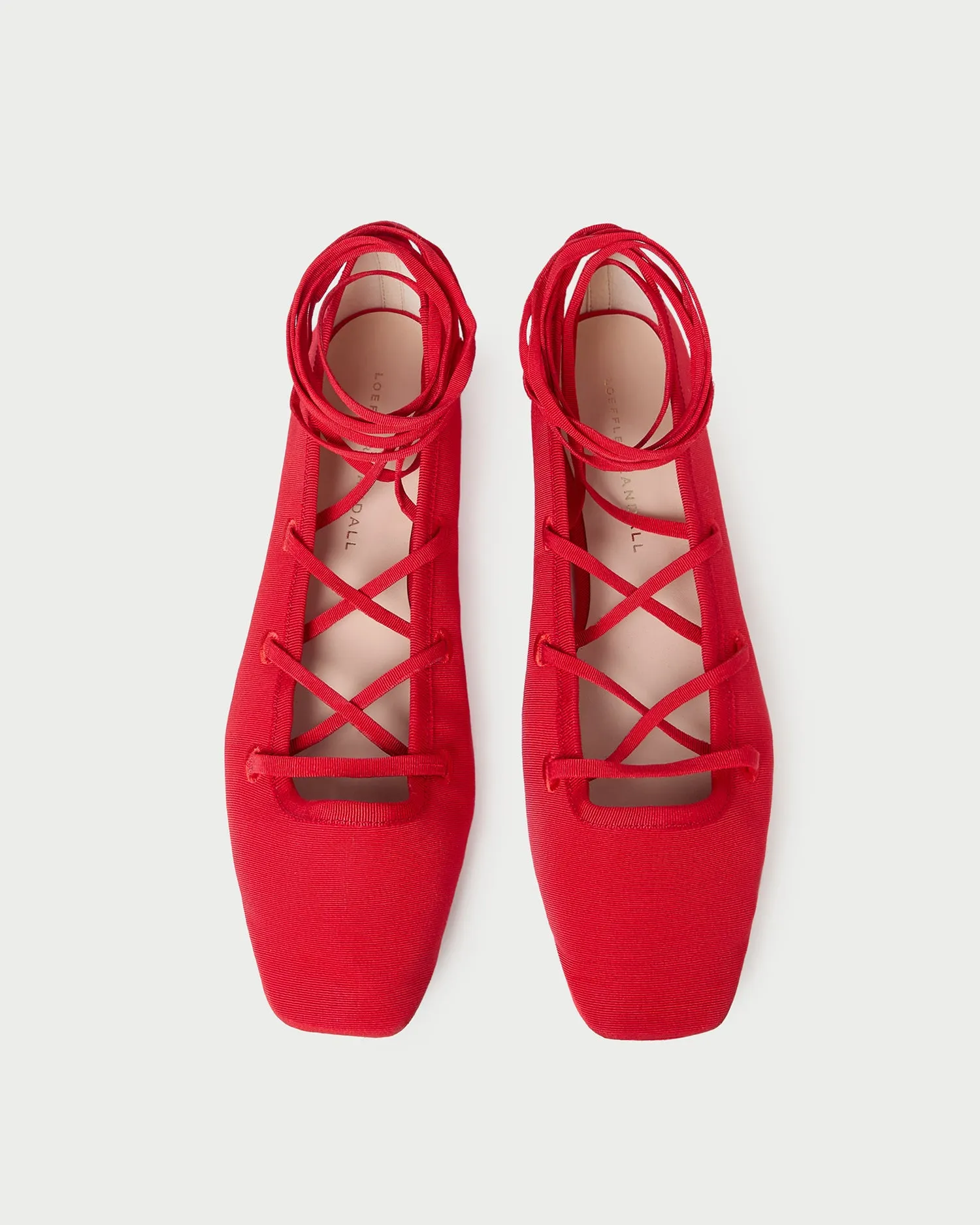 Louisa Red Lace-Up Ballet Flat -LOEFFLER RANDALL