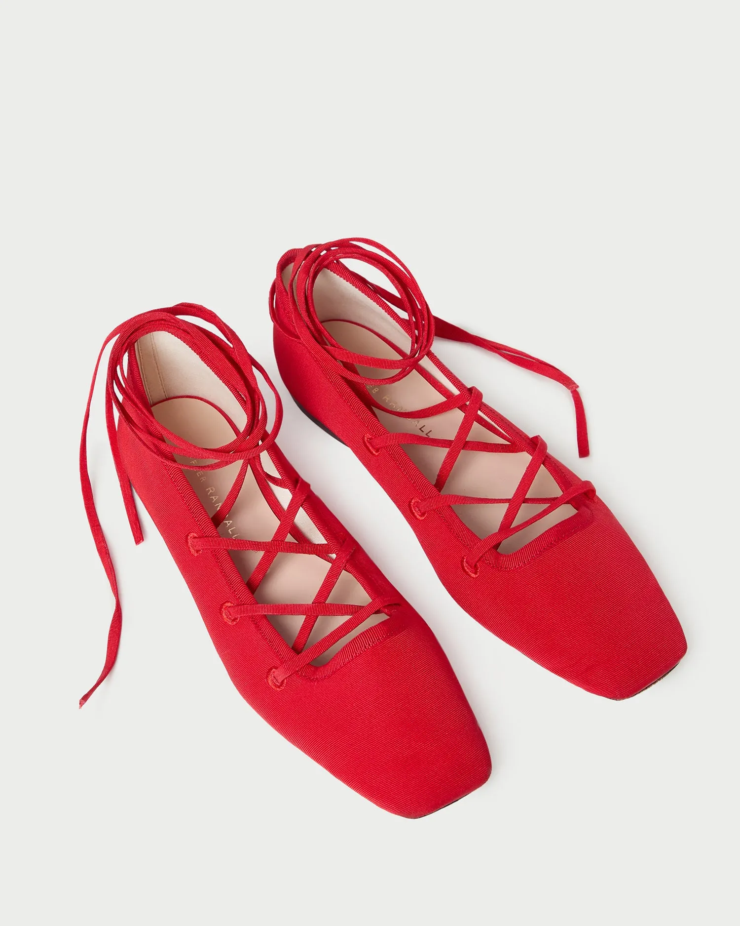 Louisa Red Lace-Up Ballet Flat -LOEFFLER RANDALL