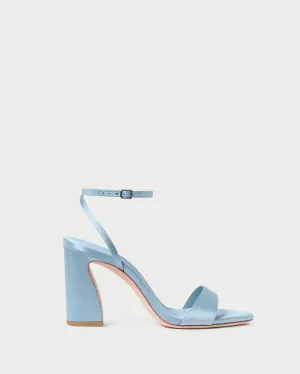 Malia Blue Satin Curved-Heel Sandal -LOEFFLER RANDALL