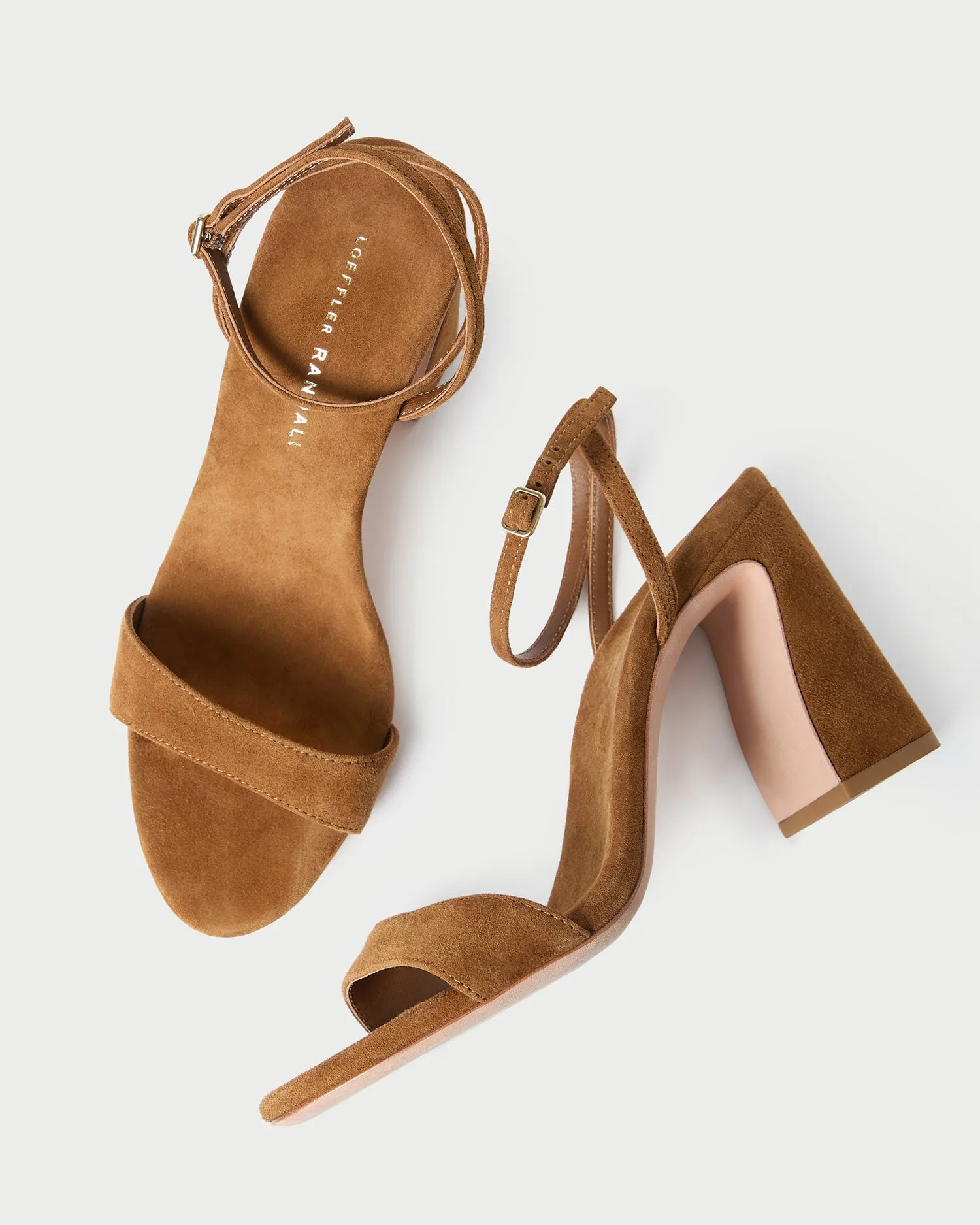 Malia Cacao Suede Curved-Heel Sandal -LOEFFLER RANDALL