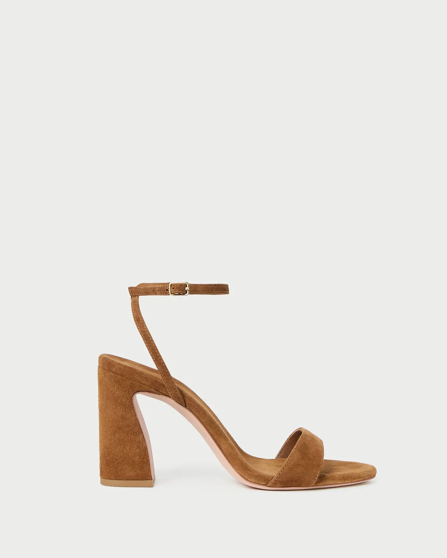 Malia Cacao Suede Curved-Heel Sandal -LOEFFLER RANDALL