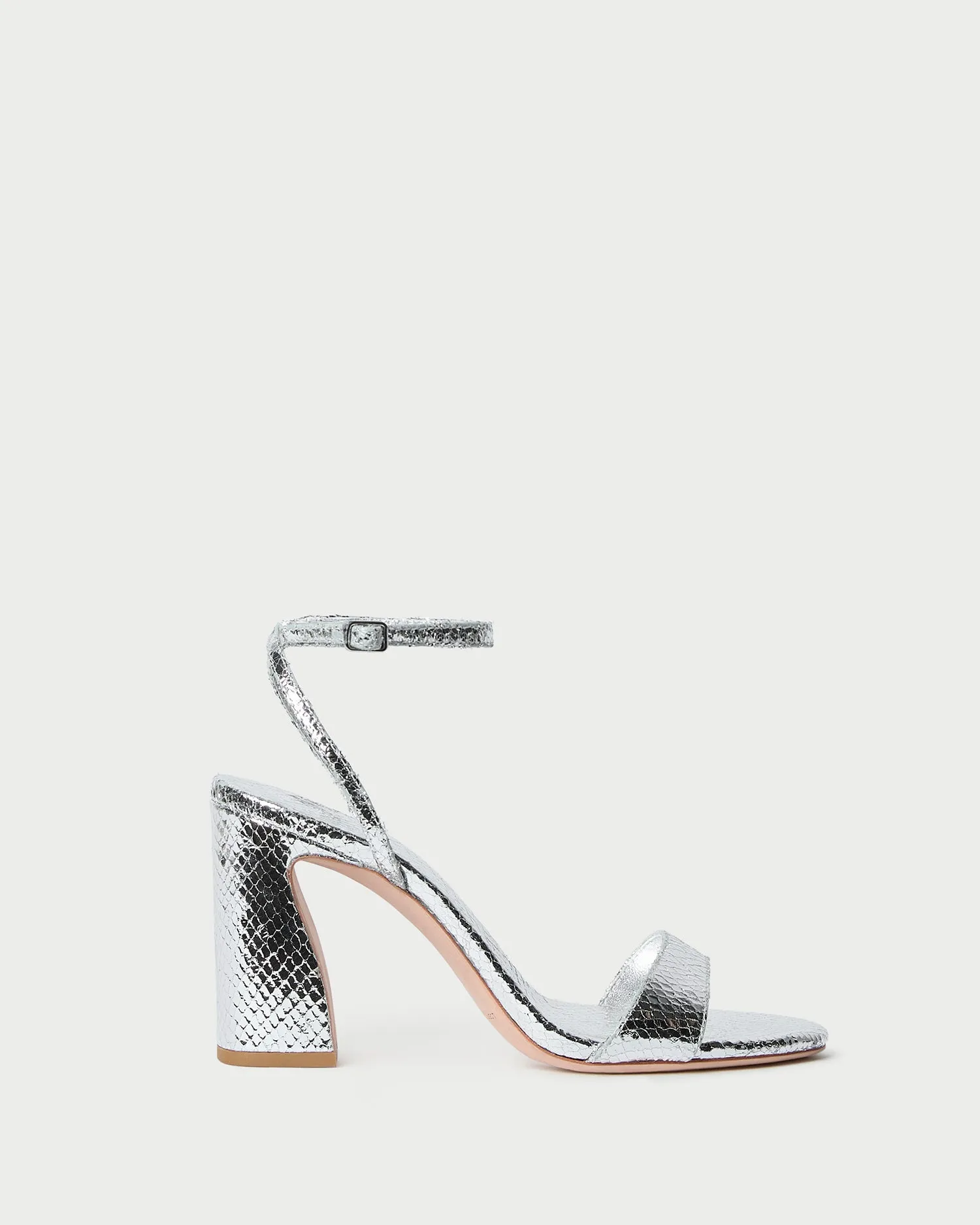 Malia Silver Snake Embossed Sandal -LOEFFLER RANDALL