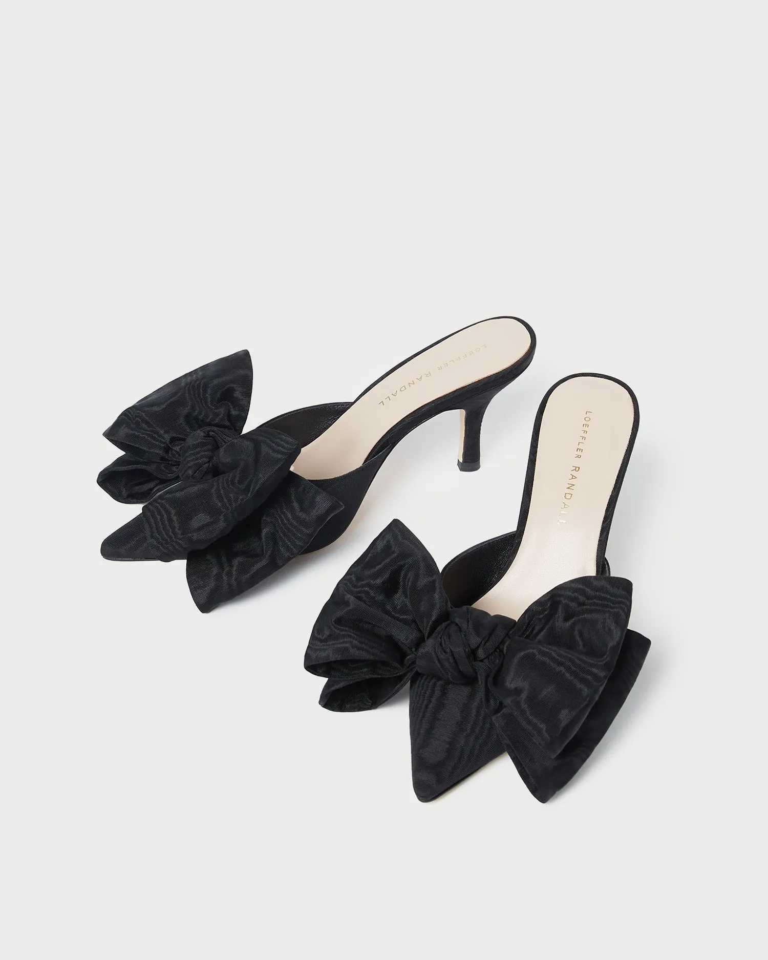 Margot Black Moiré Bow Mule -LOEFFLER RANDALL
