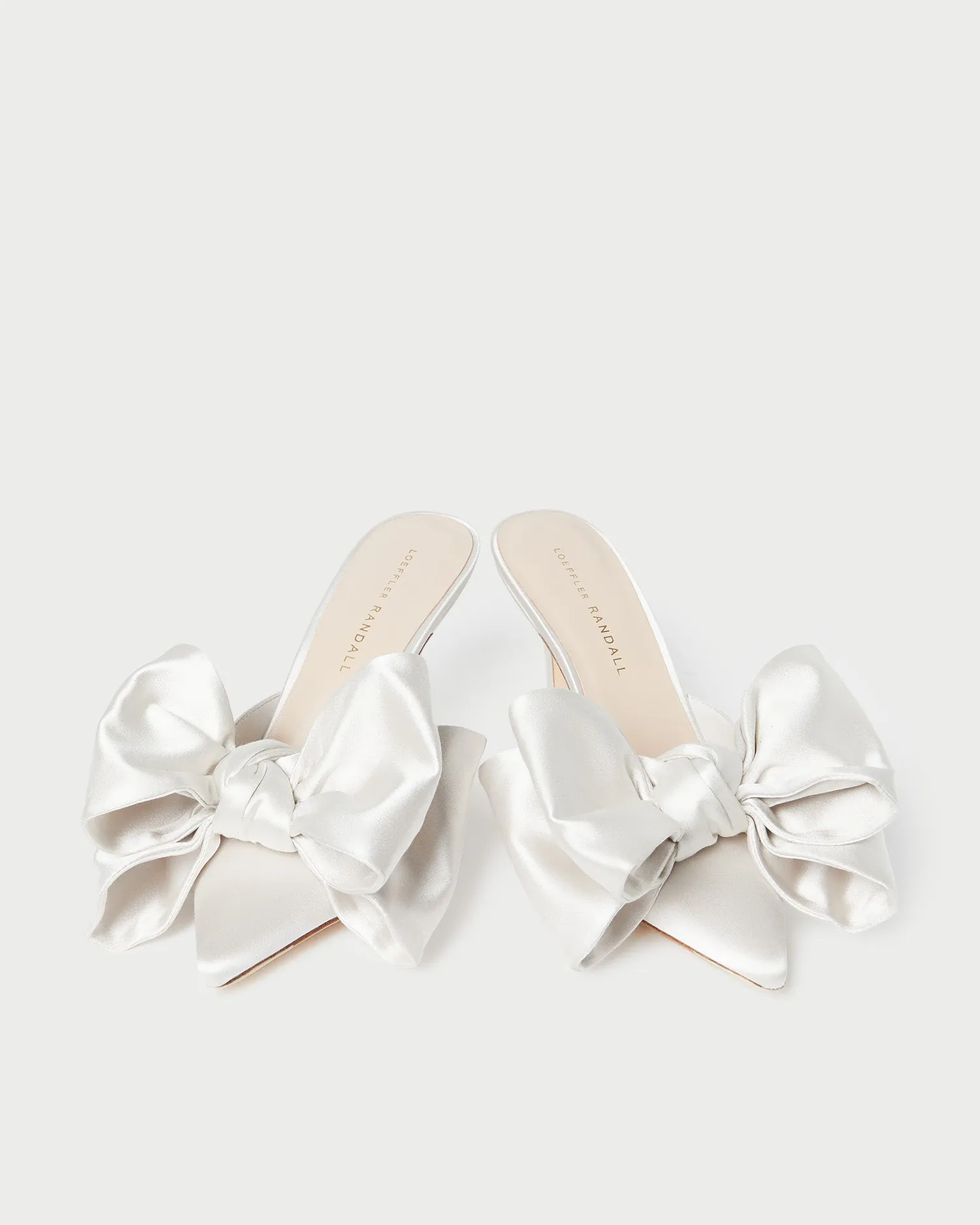 Margot Cream Satin Bow Mule -LOEFFLER RANDALL