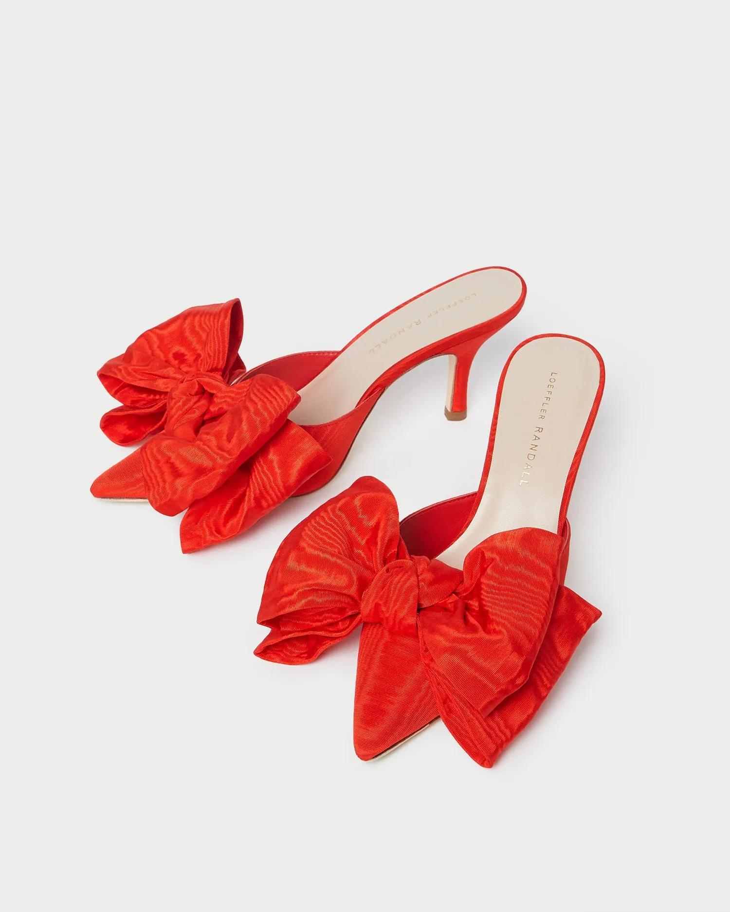 Margot Red Moiré Bow Mule -LOEFFLER RANDALL