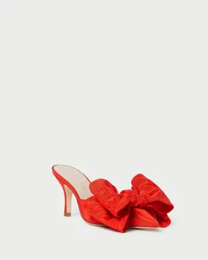 Margot Red Moiré Bow Mule -LOEFFLER RANDALL