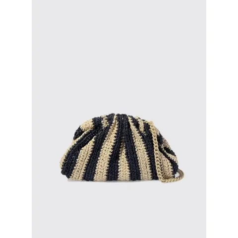 Maria La Rosa Striped Crochet Mini Game Clutch