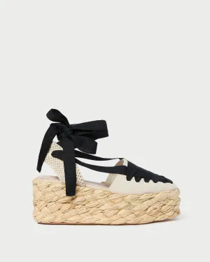 Mason Natural/Black Platform Espadrille -LOEFFLER RANDALL