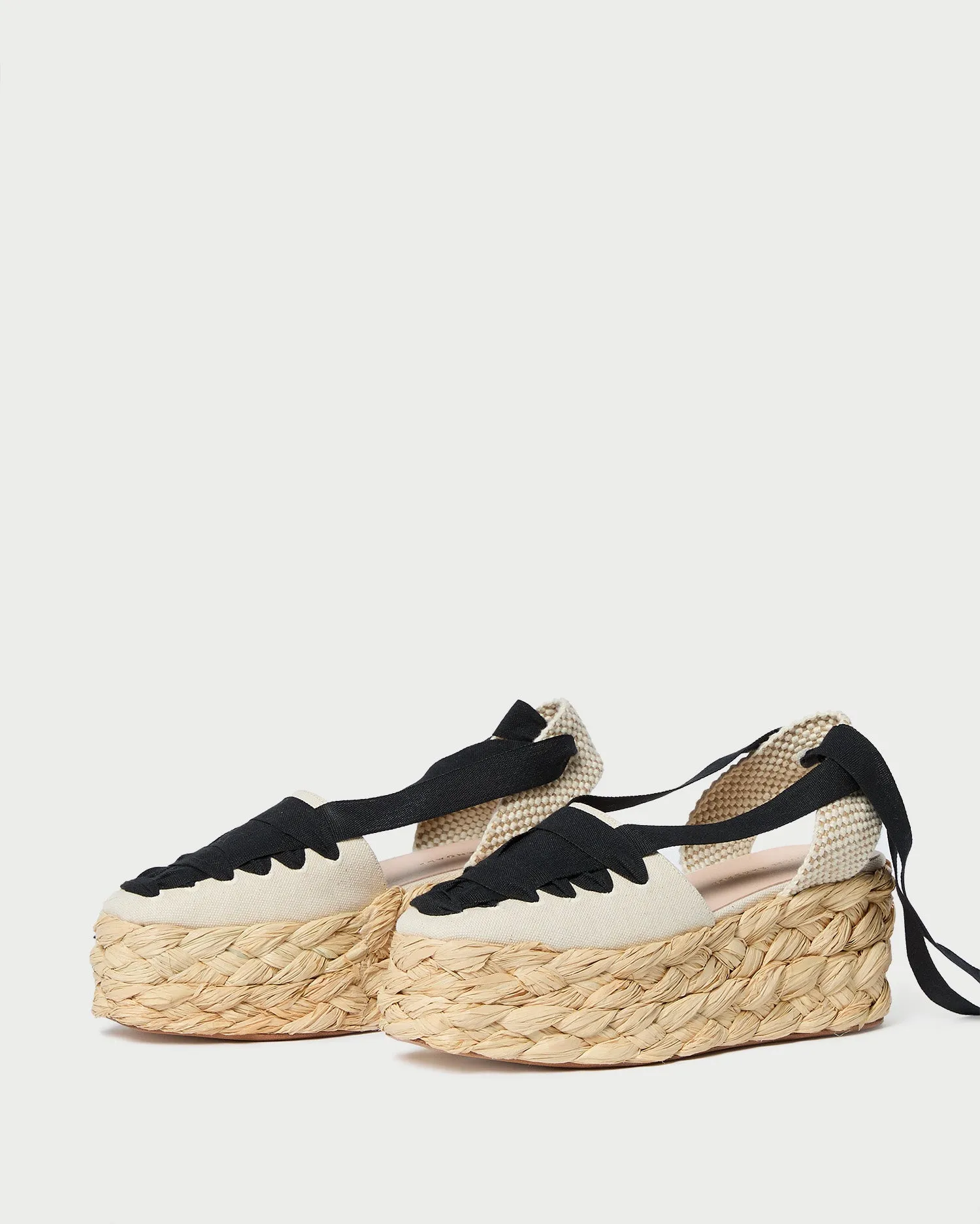 Mason Natural/Black Platform Espadrille -LOEFFLER RANDALL