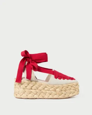 Mason Natural/Red Platform Espadrille -LOEFFLER RANDALL
