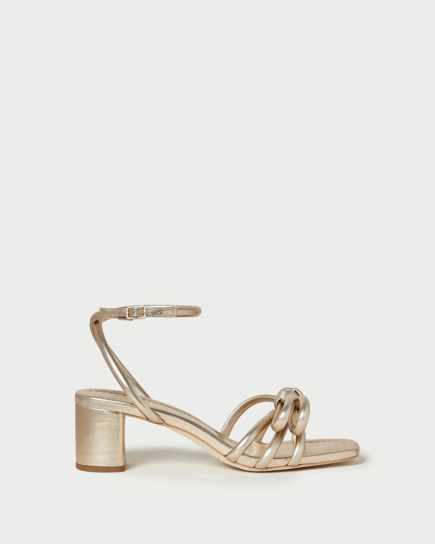 Mikel Champagne Bow Mid-Heel Sandal -LOEFFLER RANDALL