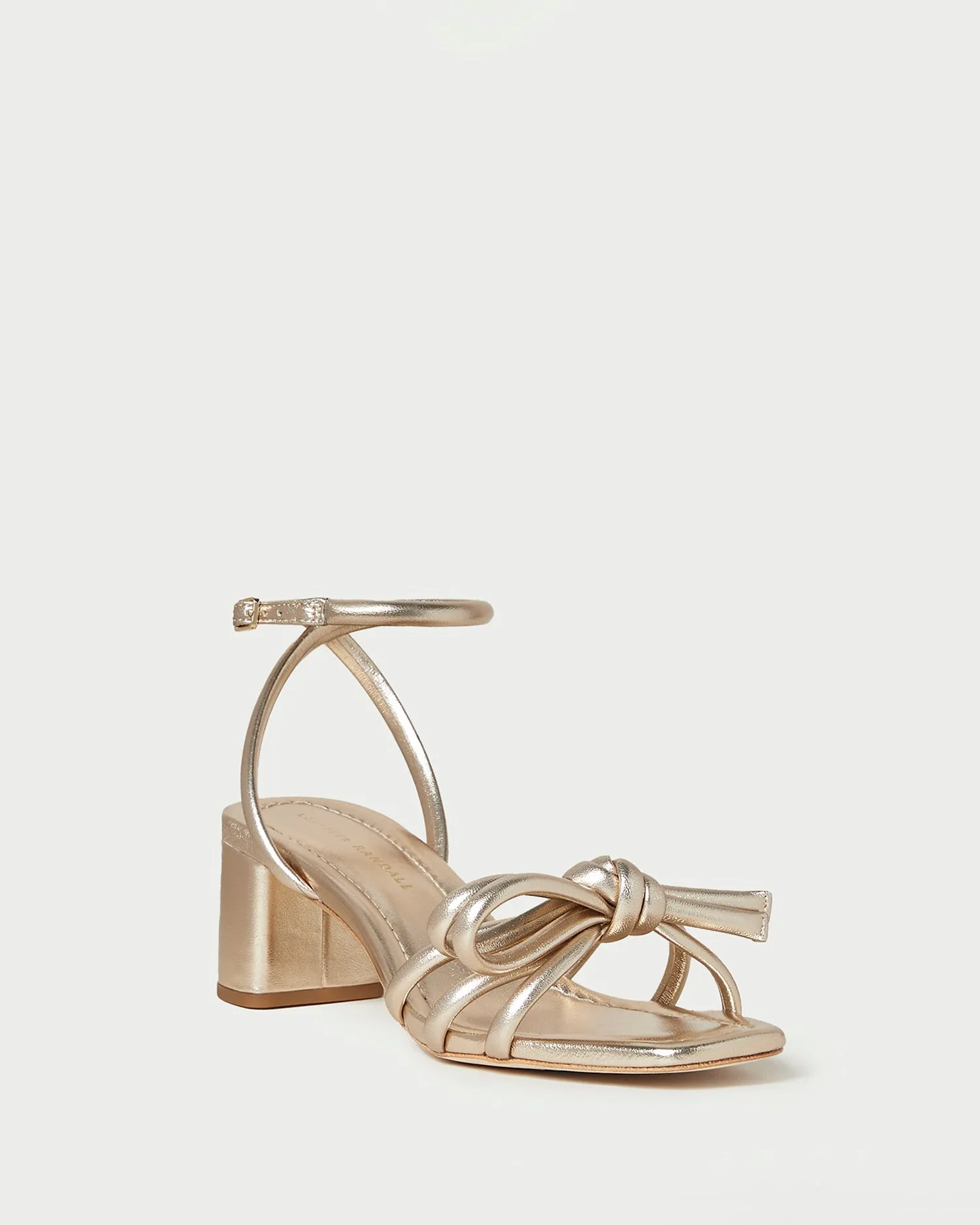 Mikel Champagne Bow Mid-Heel Sandal -LOEFFLER RANDALL
