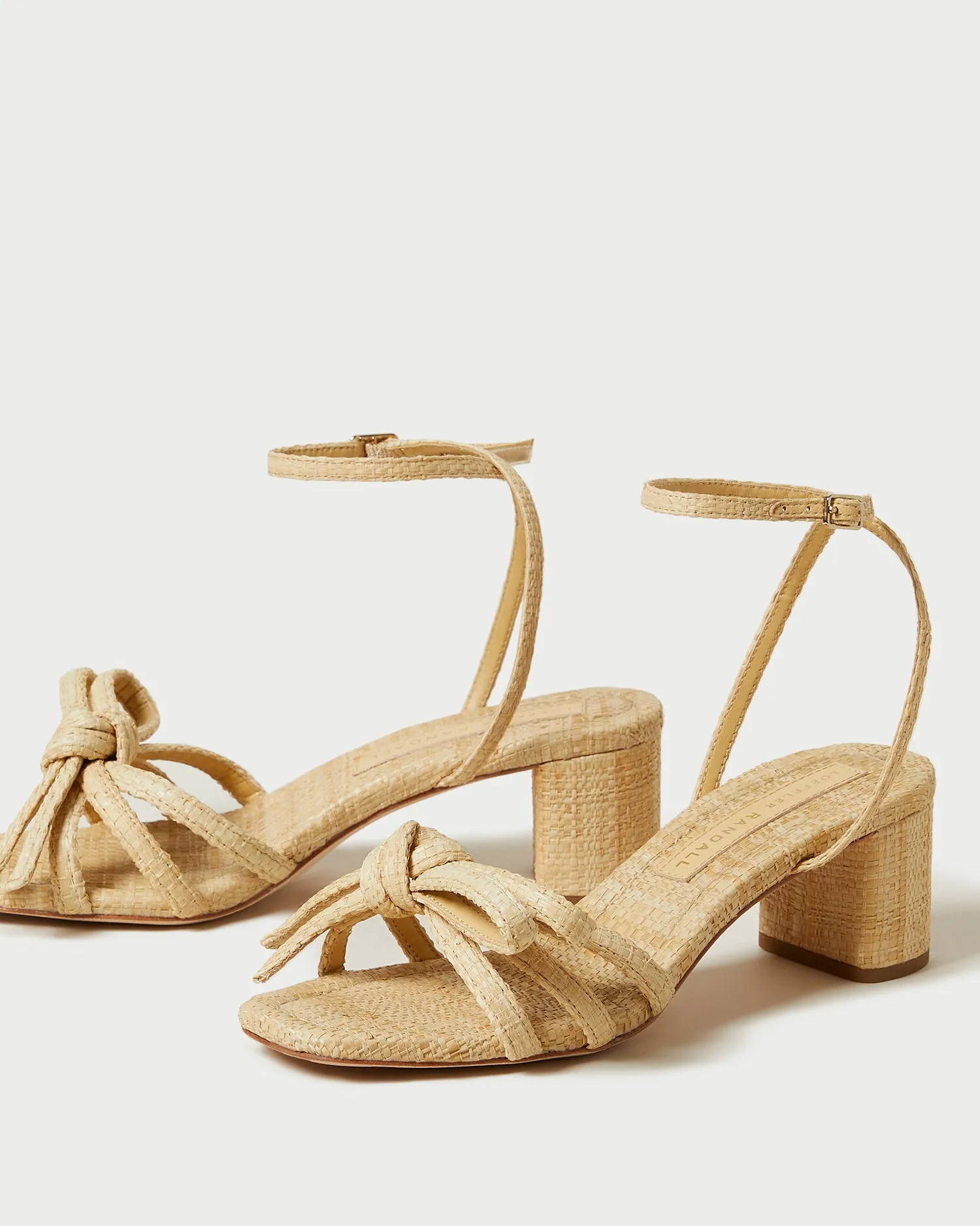 Mikel Natural Bow Mid-Heel Sandal -LOEFFLER RANDALL